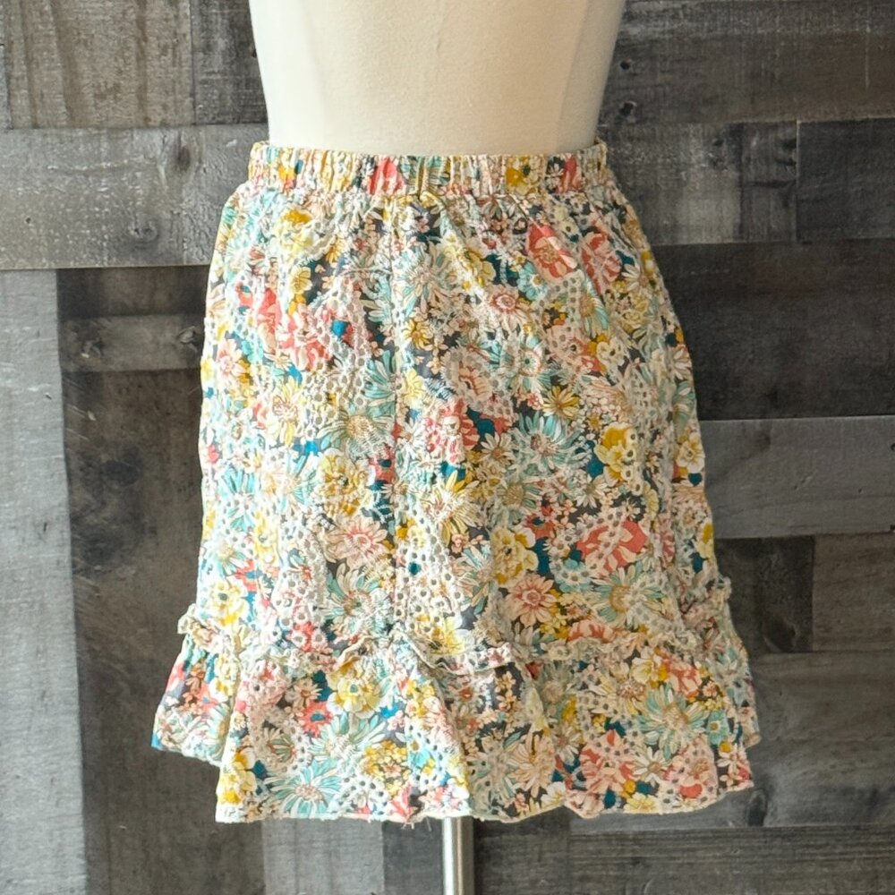 Pastel floral skirt paisley embroidery large cottagecore garden party summer - Picture 3 of 10